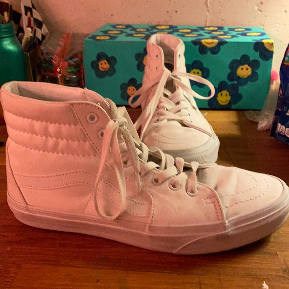 barely worn high top white vans